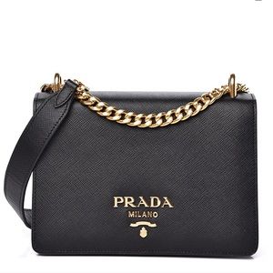 PRADA Saffiano Soft Calfskin Chain Crossbody Bag